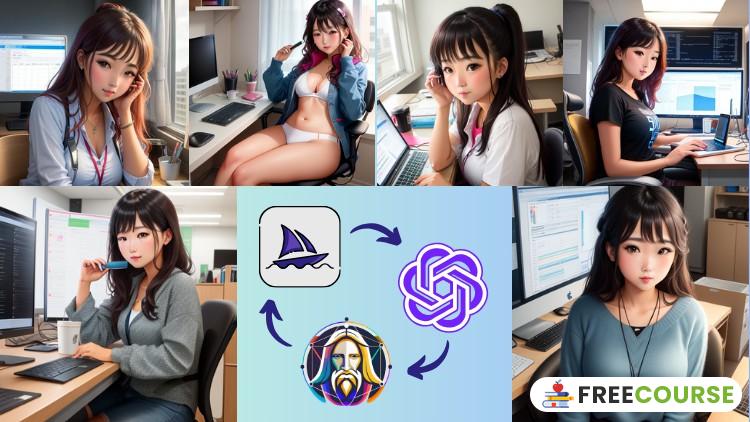 Course Image AI Art Generation: 3 in 1 Pack: Midjourney, Dall-e, Leonardo - FilesVibe