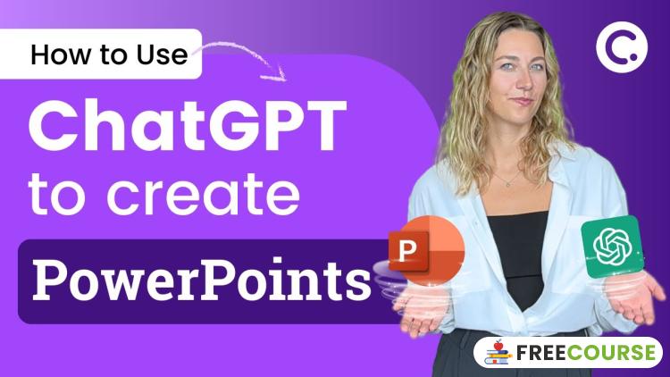 Banner Image PowerPoint Business Presentations with ChatGPT Generative AI - FreeCourse.pro